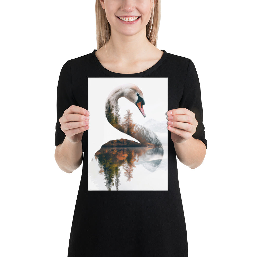 Double exposure swan