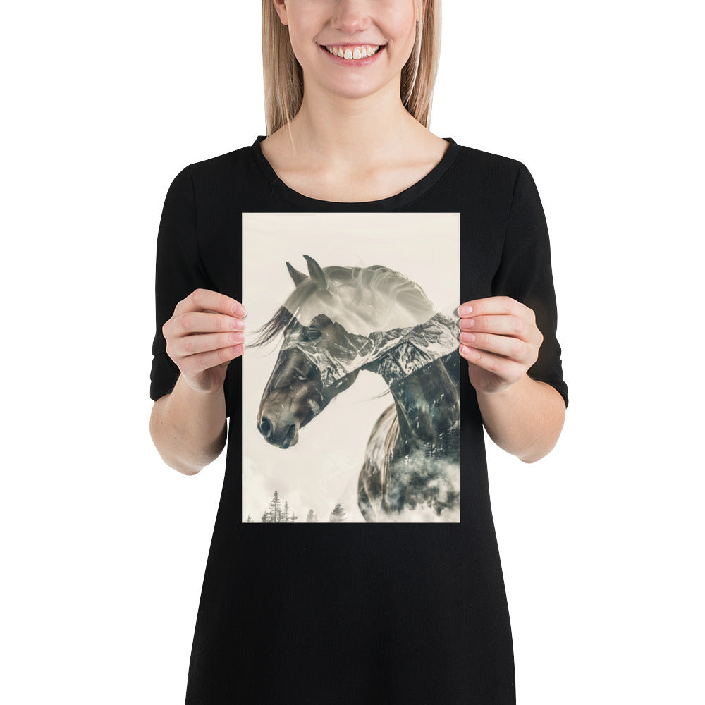 Double exposure horse