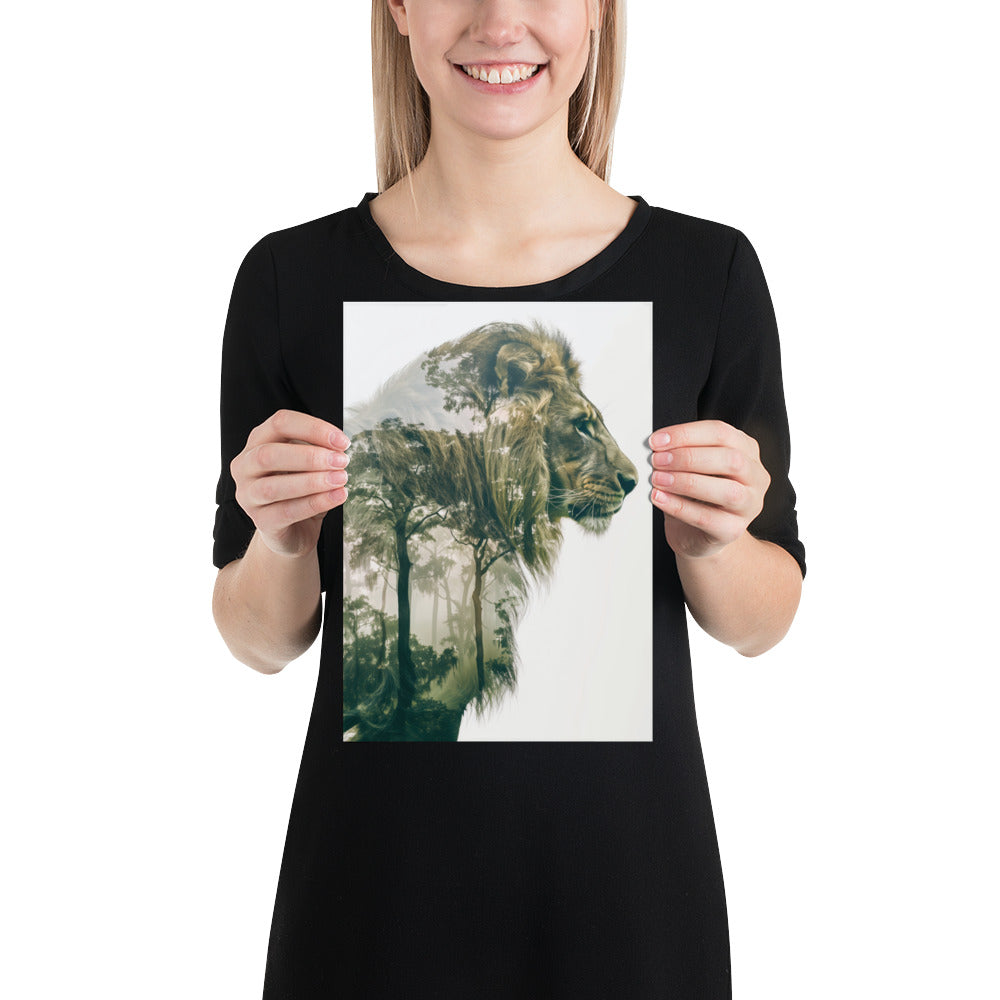Double exposure lion