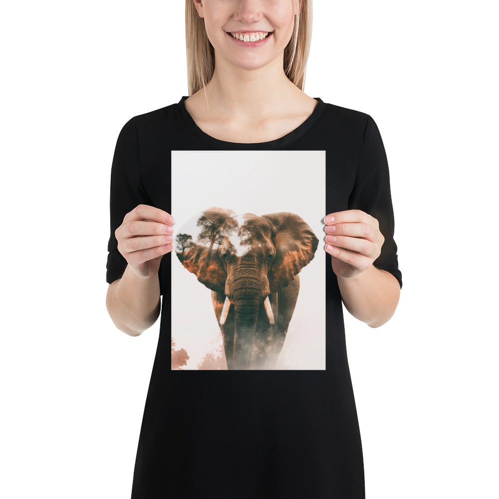 Double exposure elephant