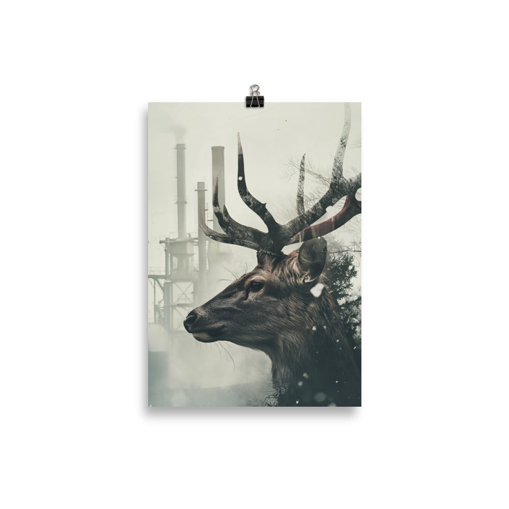 Double exposure deer