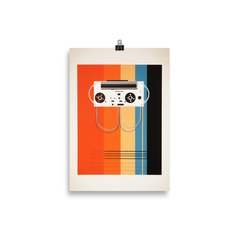 NeonWave retro cassette player