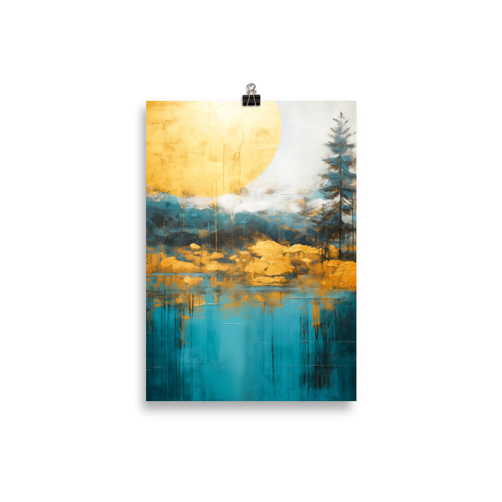 Golden sun, veiled mountains