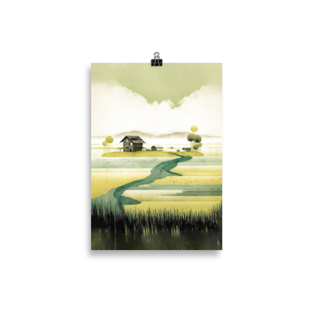 champ de riz vert