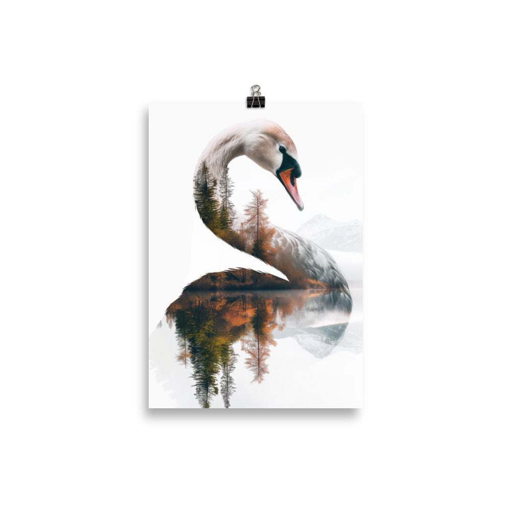 Double exposure swan