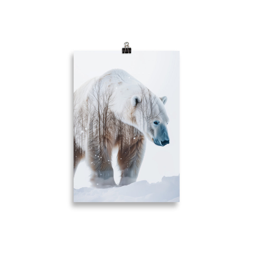 Double exposure polar bear