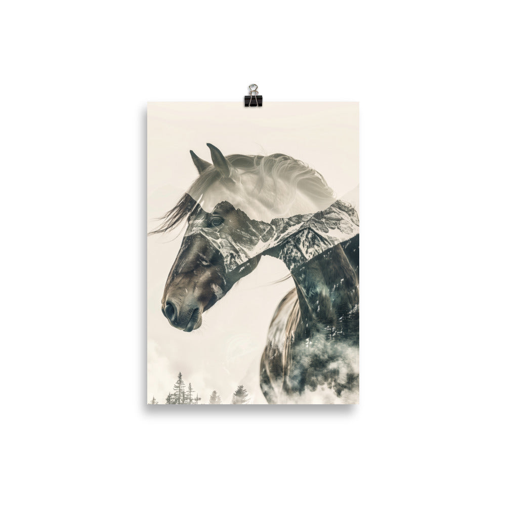 Double exposure horse