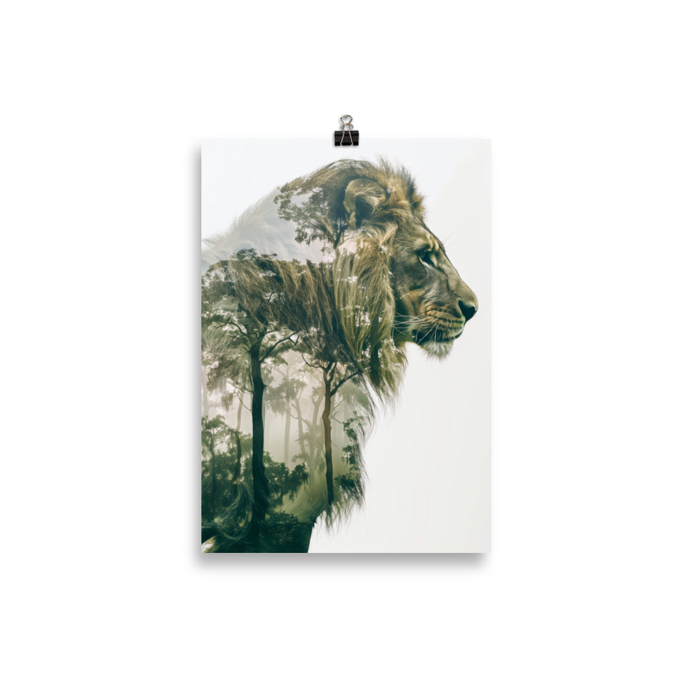 Double exposure lion