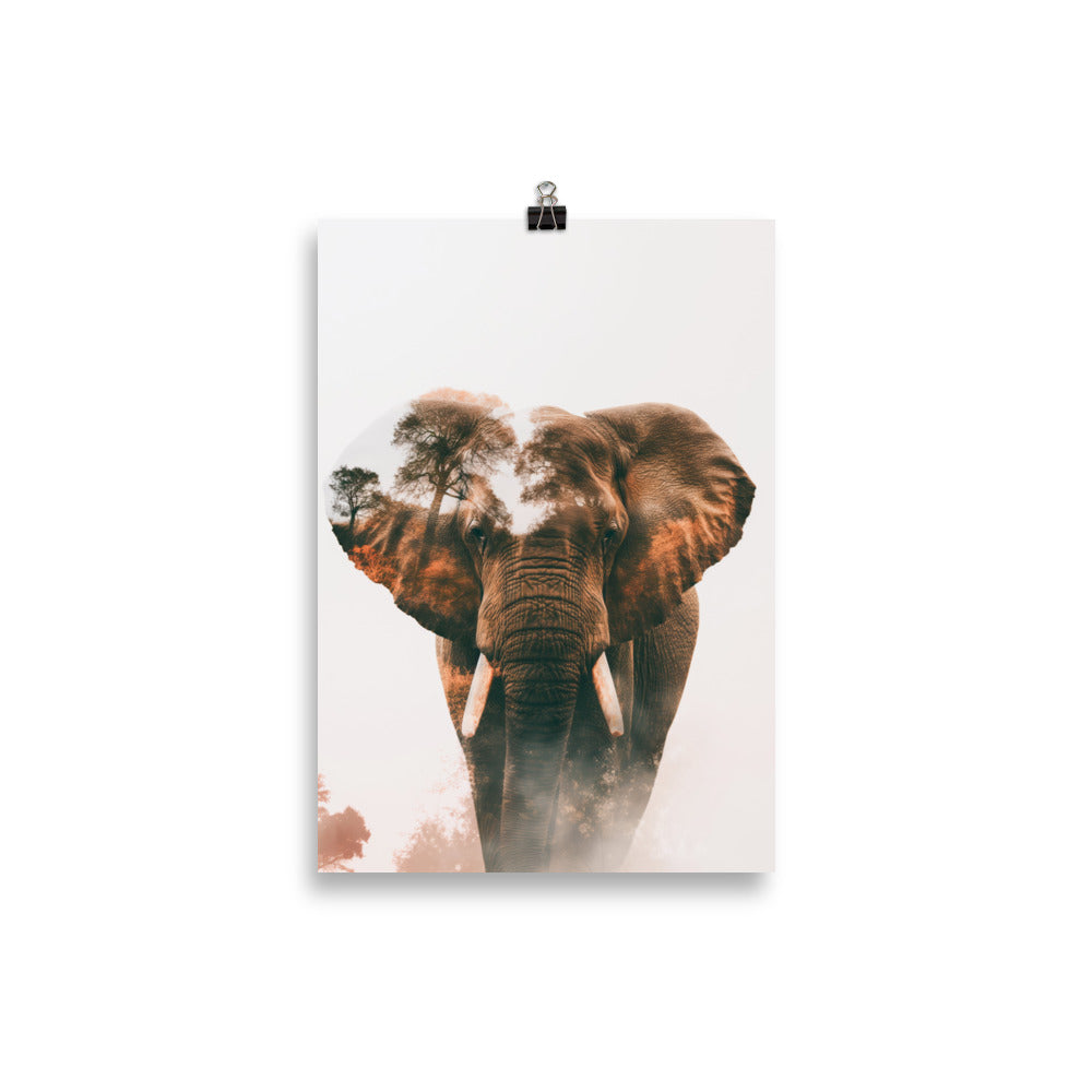 Double exposure elephant