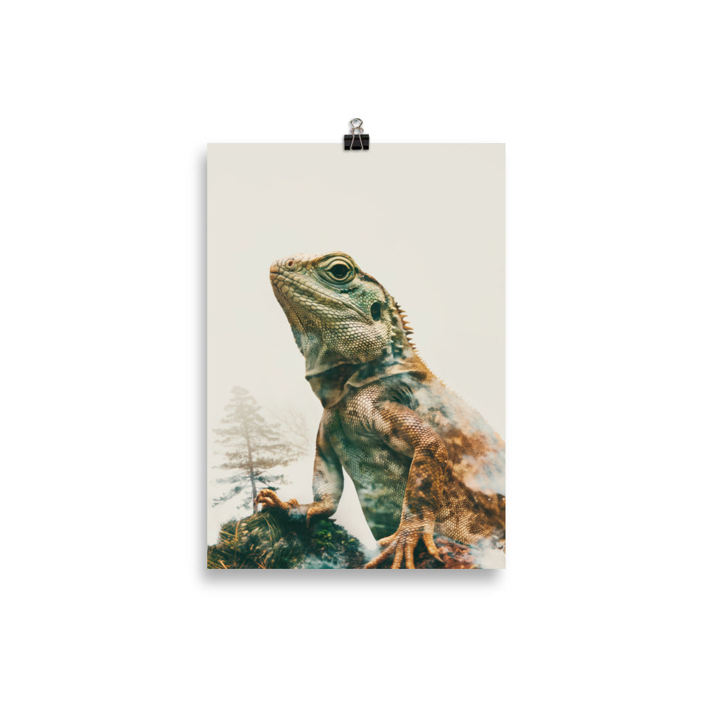 Double exposure iguana