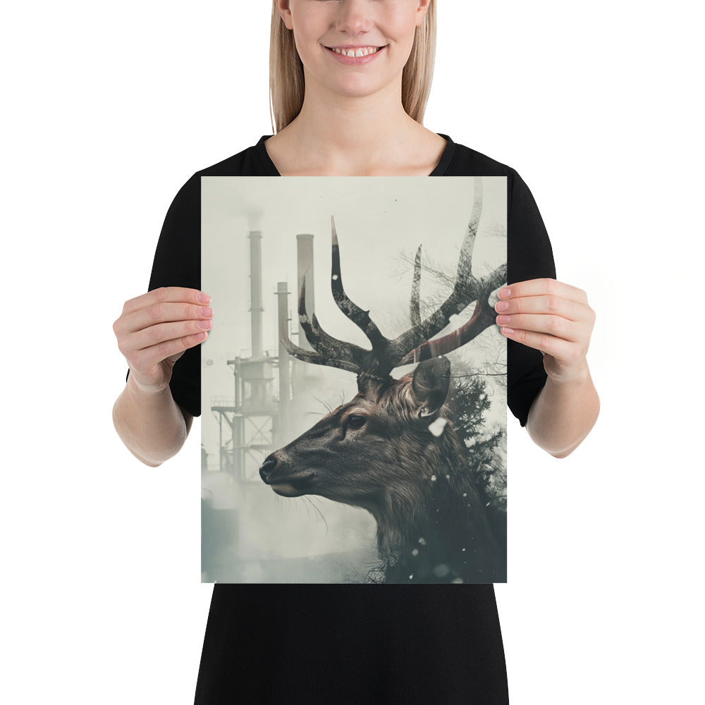 Double exposure deer
