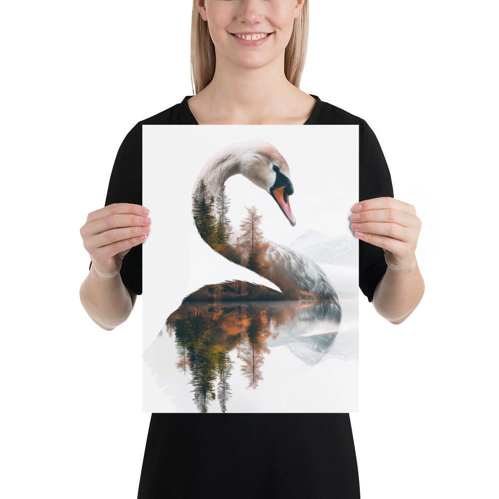 Double exposure swan
