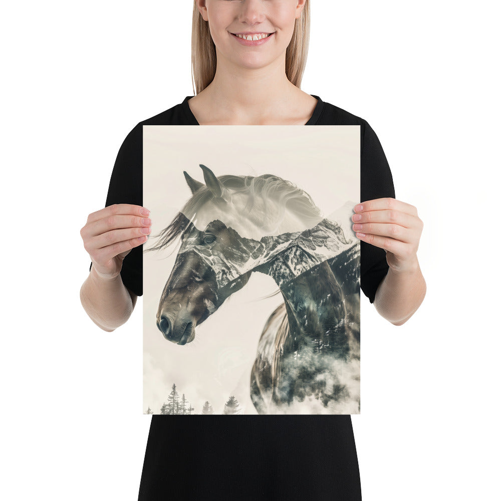 Double exposure horse