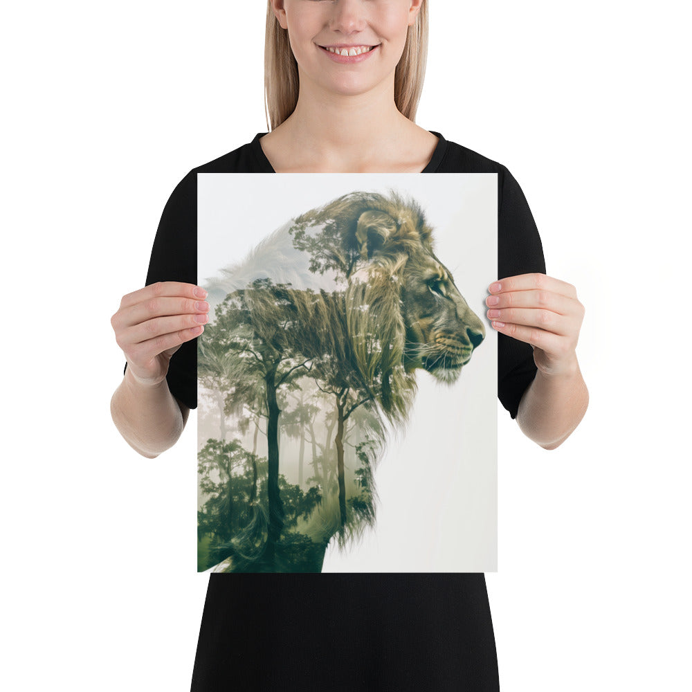 Double exposure lion