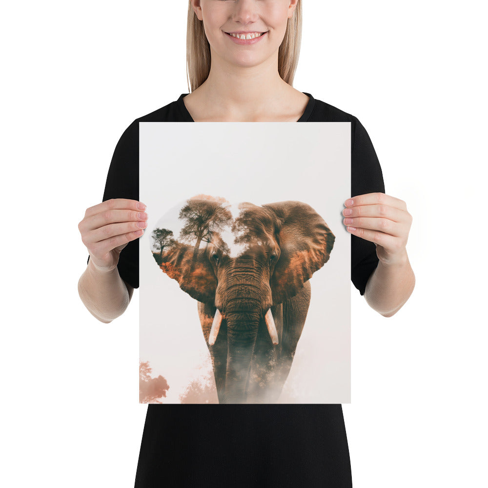 Double exposure elephant