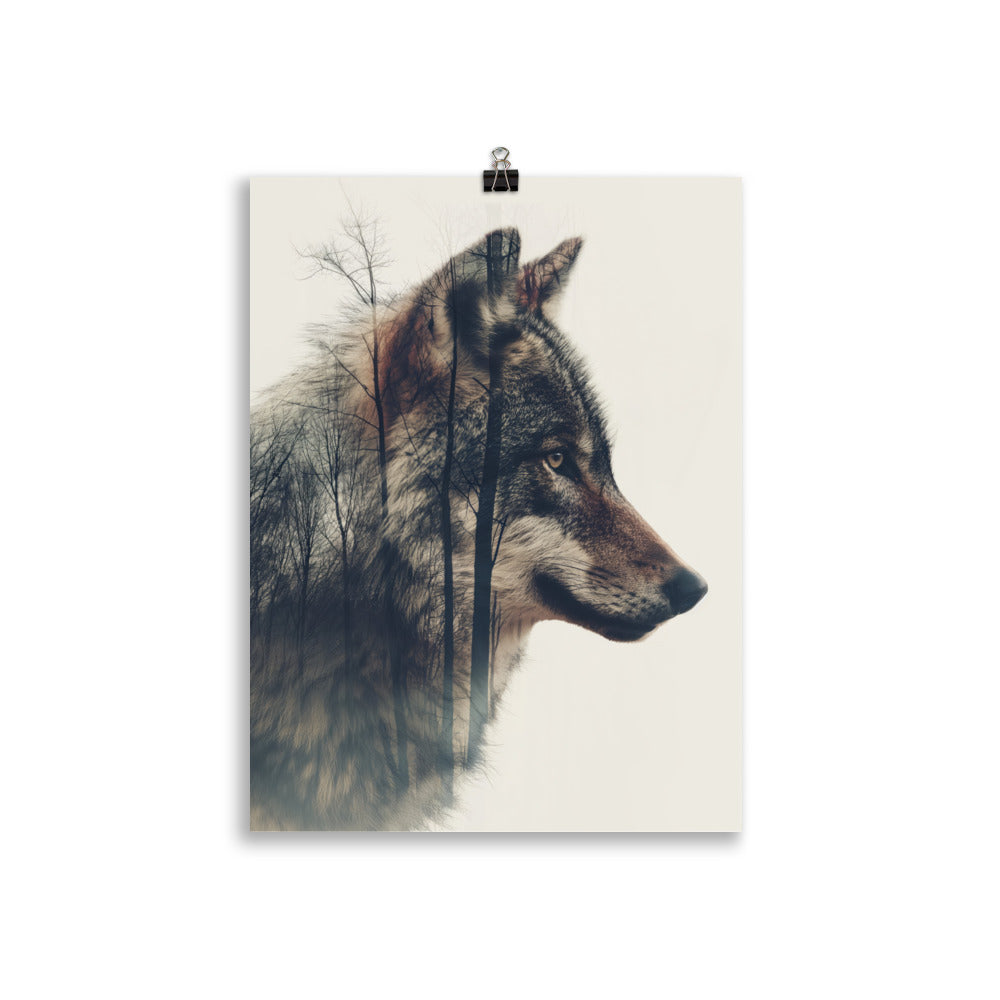 Double exposure wolf 2