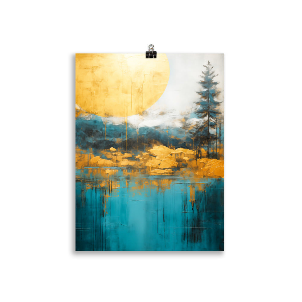 Golden sun, veiled mountains