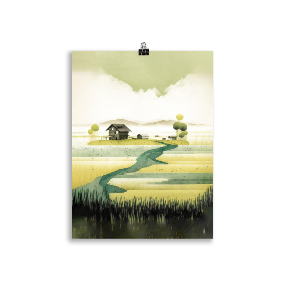 champ de riz vert