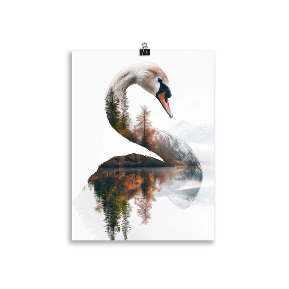Double exposure swan