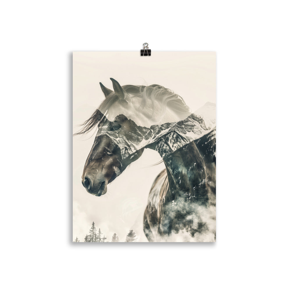 Double exposure horse