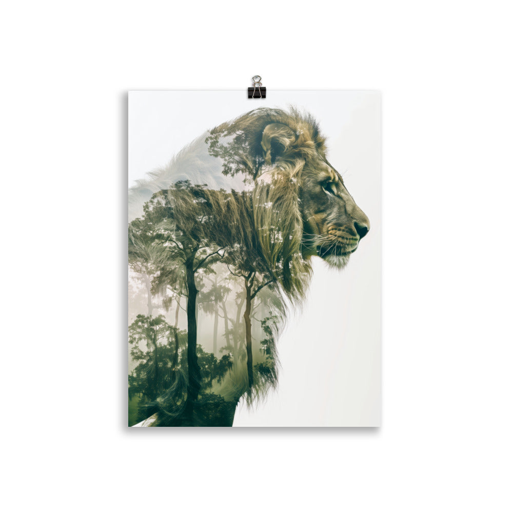 Double exposure lion