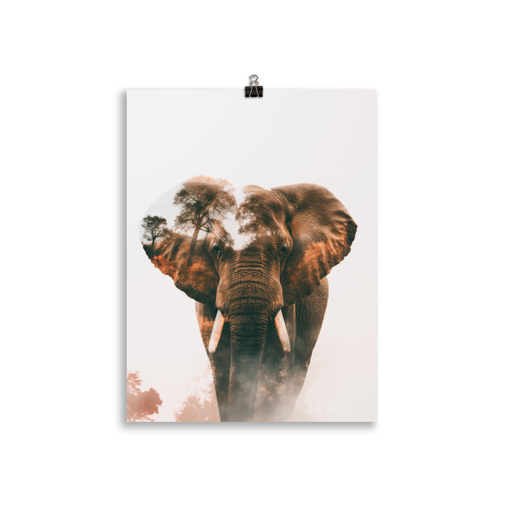 Double exposure elephant