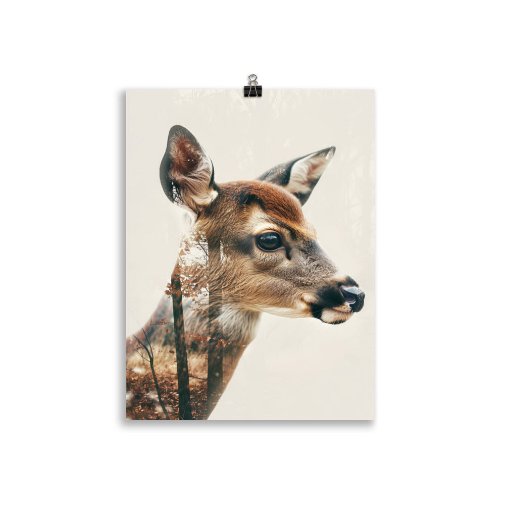 Double exposure of fawn