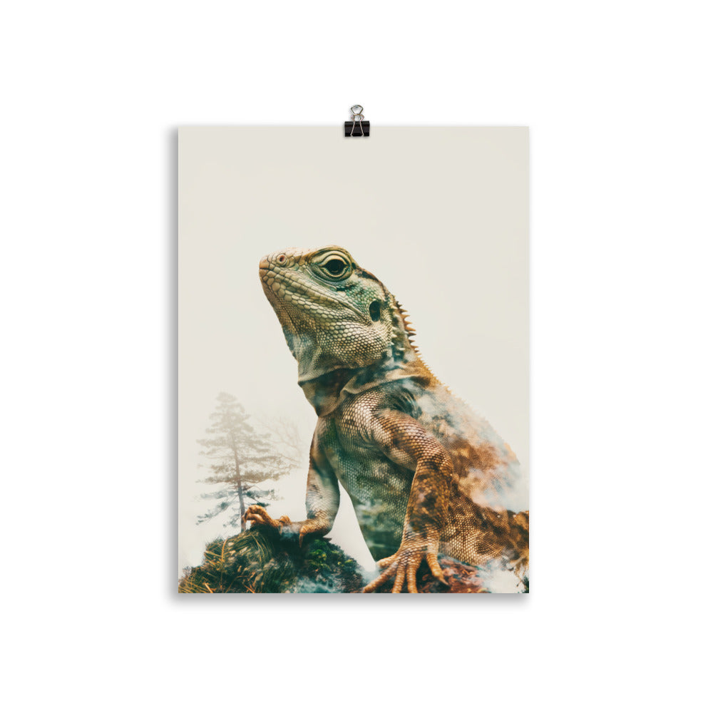 Double exposure iguana