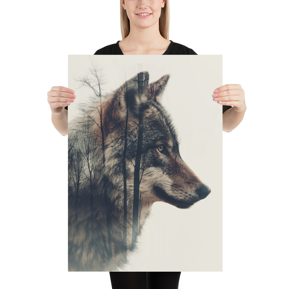 Double exposure wolf 2