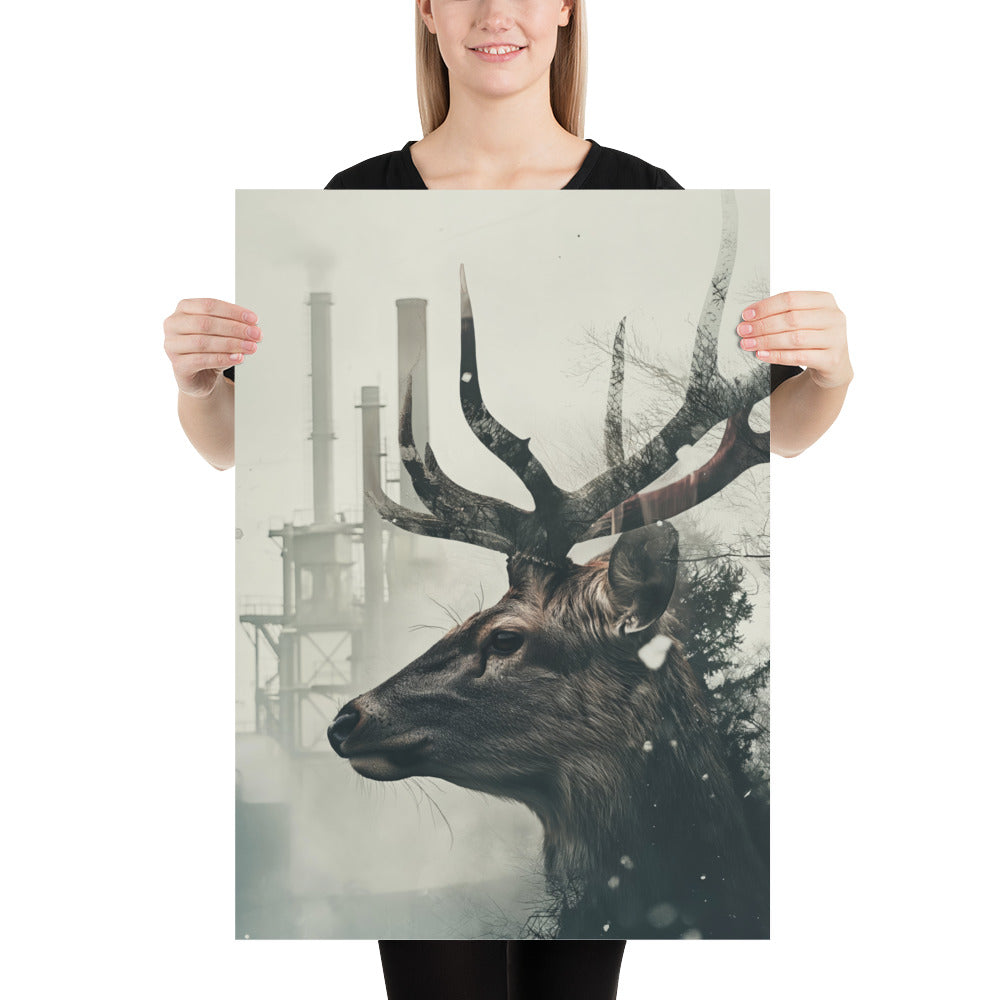 Double exposure deer
