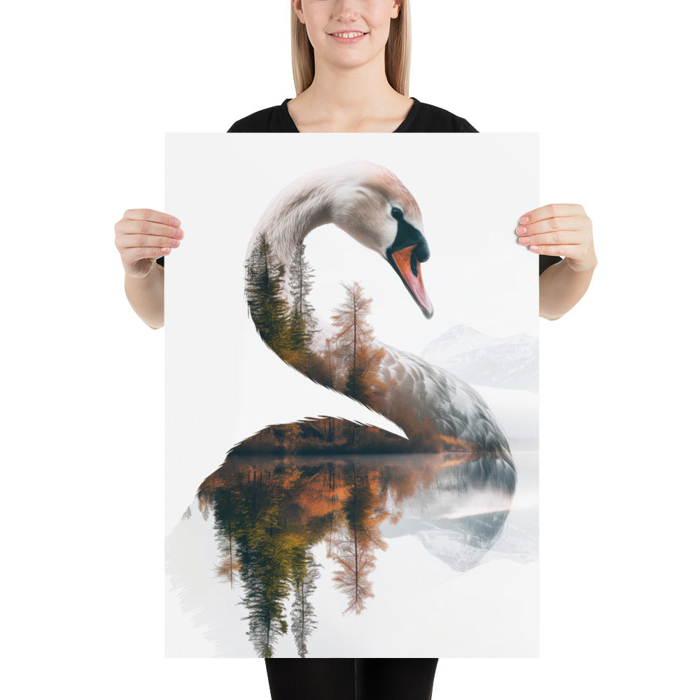 Double exposure swan