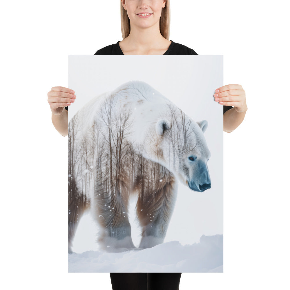 Double exposure polar bear