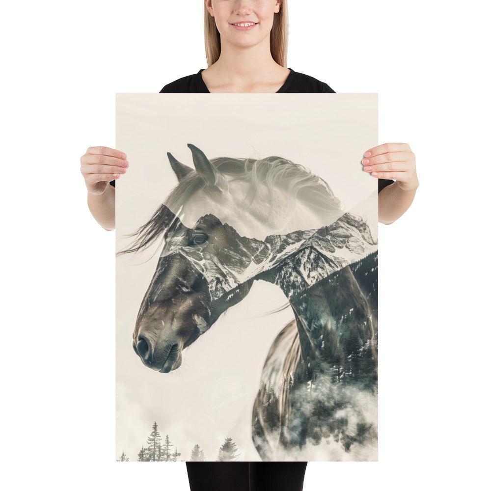 Double exposure horse