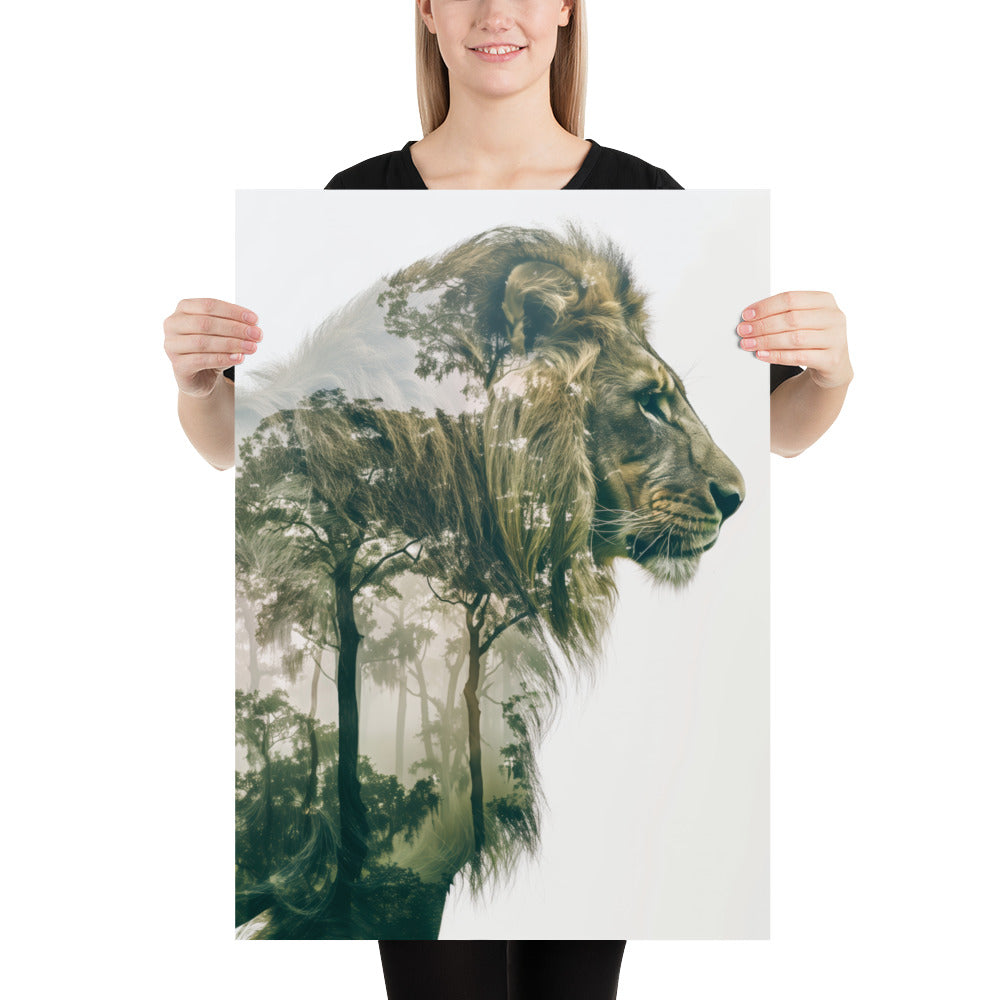 Double exposure lion