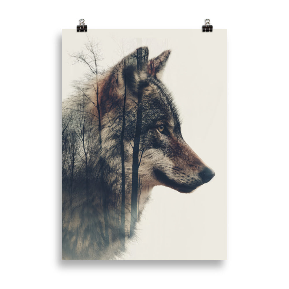 Double exposure wolf 2