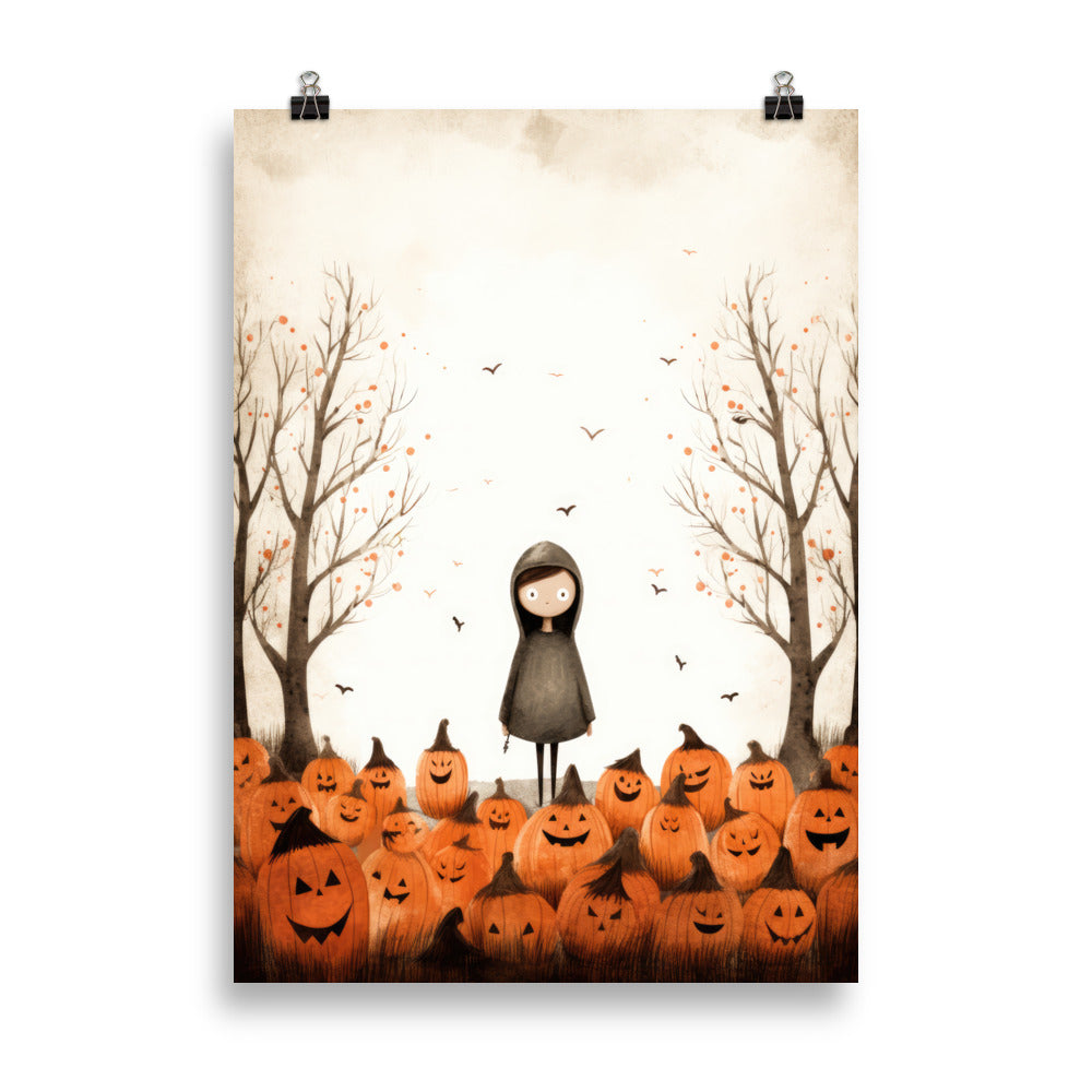 Dans le champ de citrouilles