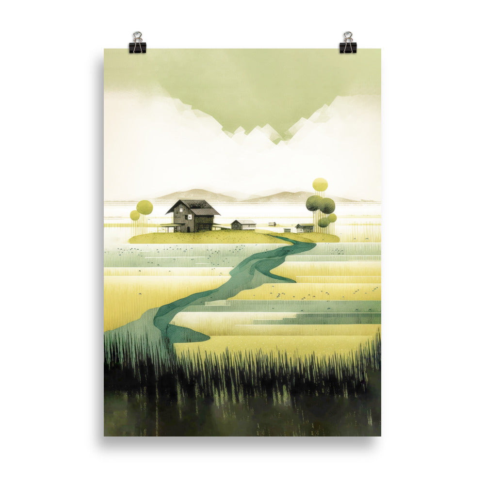 champ de riz vert