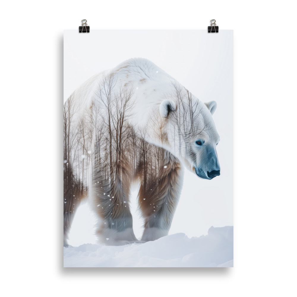 Double exposure polar bear
