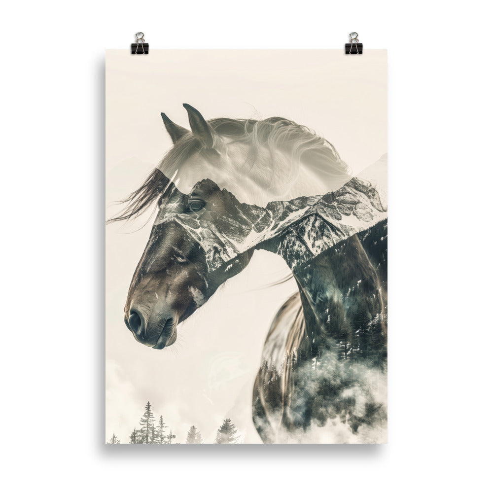Double exposure horse