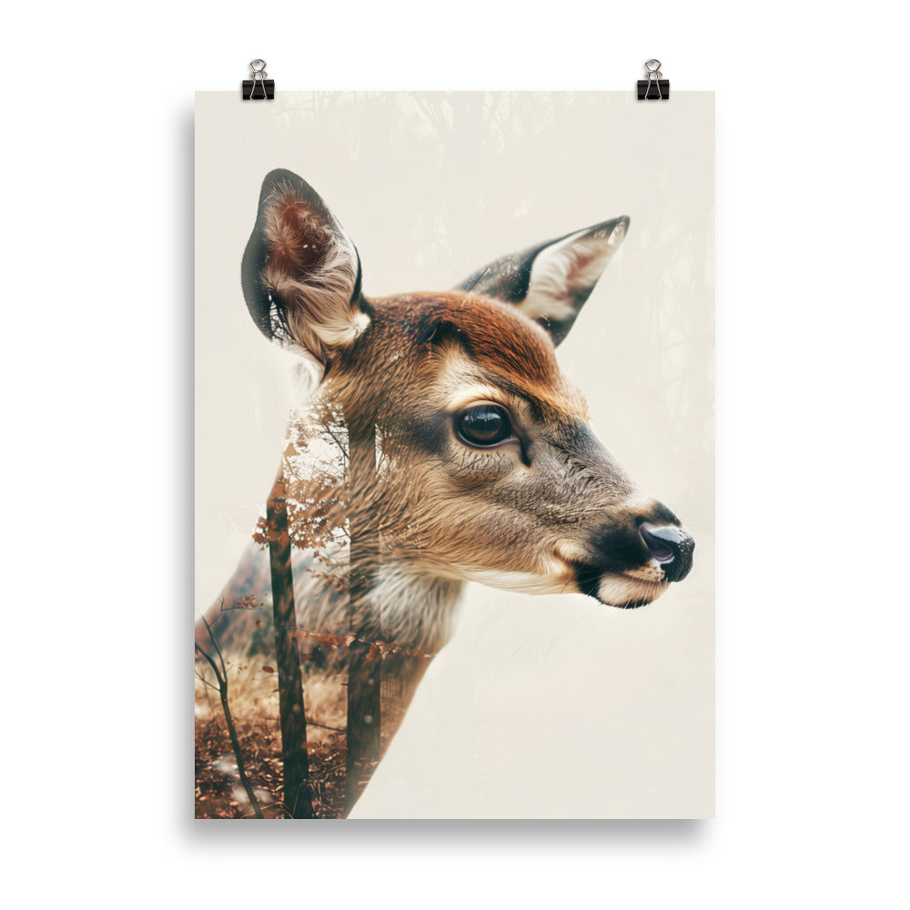 Double exposure of fawn