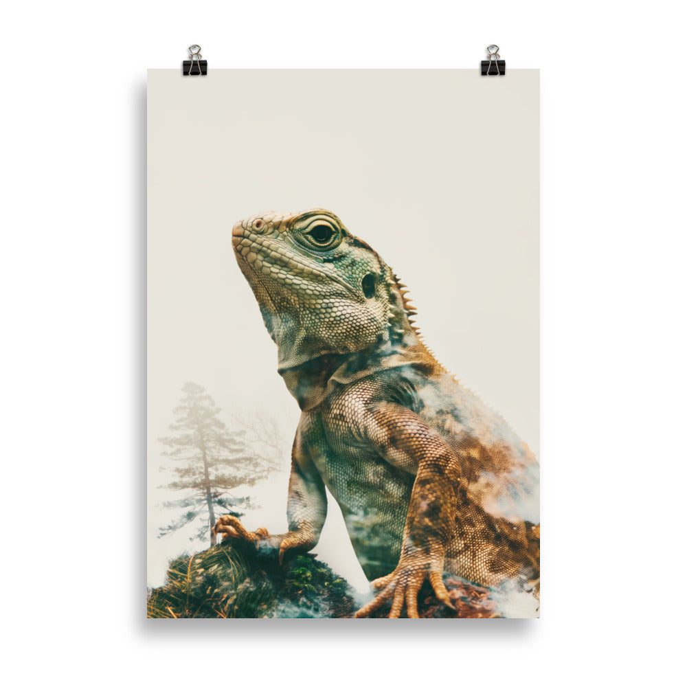 Double exposure iguana