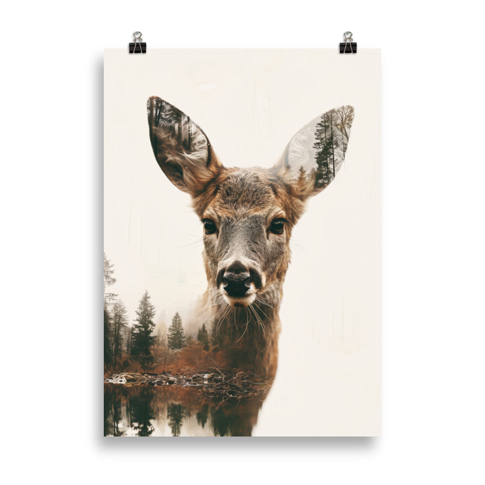 Double exposure deer