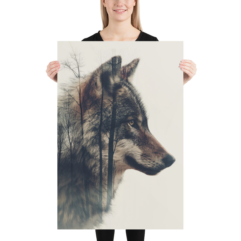 Double exposure wolf 2