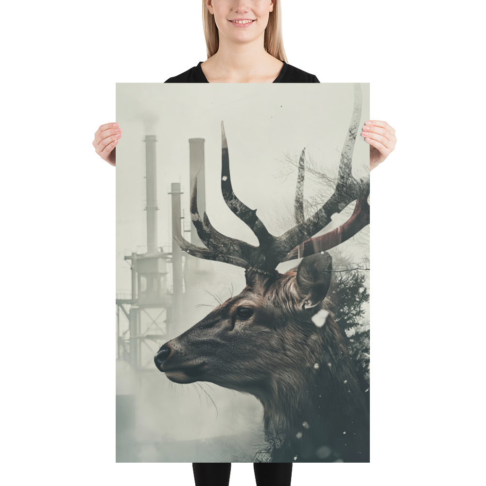 Double exposure deer