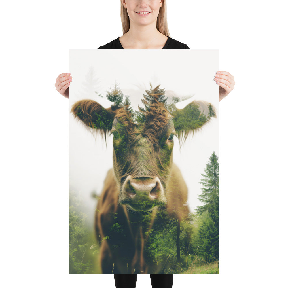 Double exposure cow