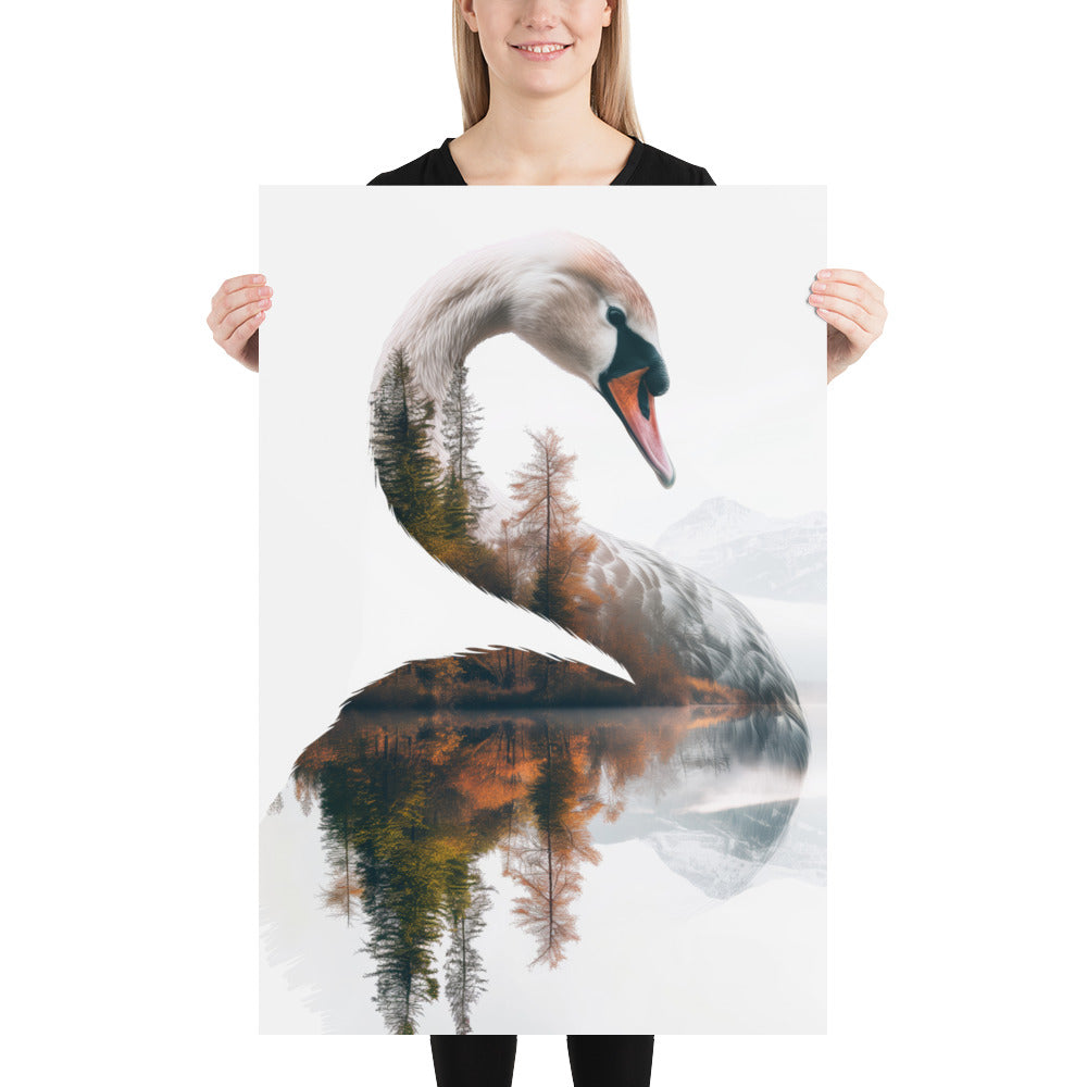 Double exposure swan