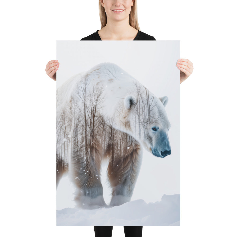 Double exposure polar bear
