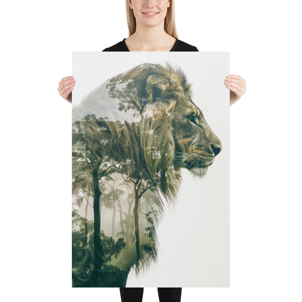 Double exposure lion