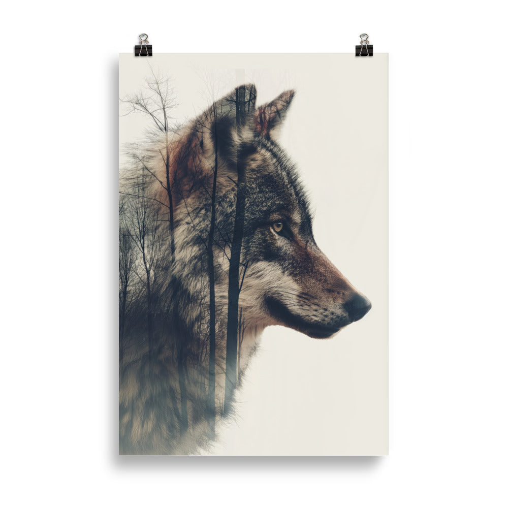Double exposure wolf 2