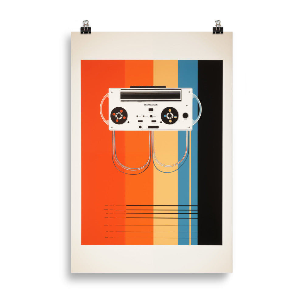 NeonWave retro cassette player